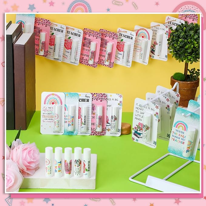 60 Pack Teacher Appreciation Gifts Bulk Lip Balms Teacher Week Employee Coworkers Team Thank You Gift Honey Flavor Balm Inspirational Motivational Graduation Party Gifts
