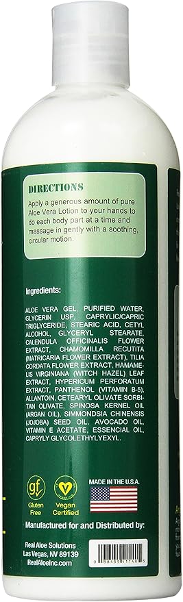 Real Aloe Lotion, Aloe Vera, 16 Fluid Ounce