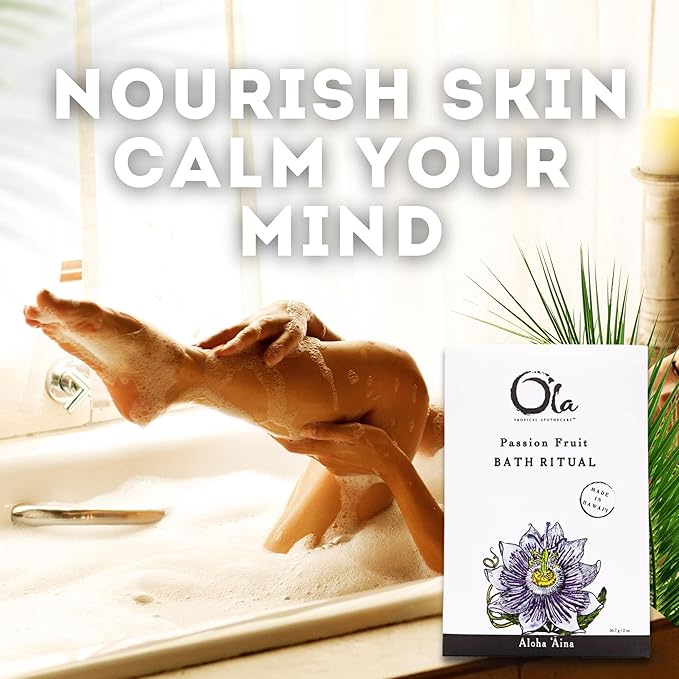 Ola Tropical Apothecary Passion Fruit Scented Hawaiian Sea Salt Bath Rituals - 2 oz