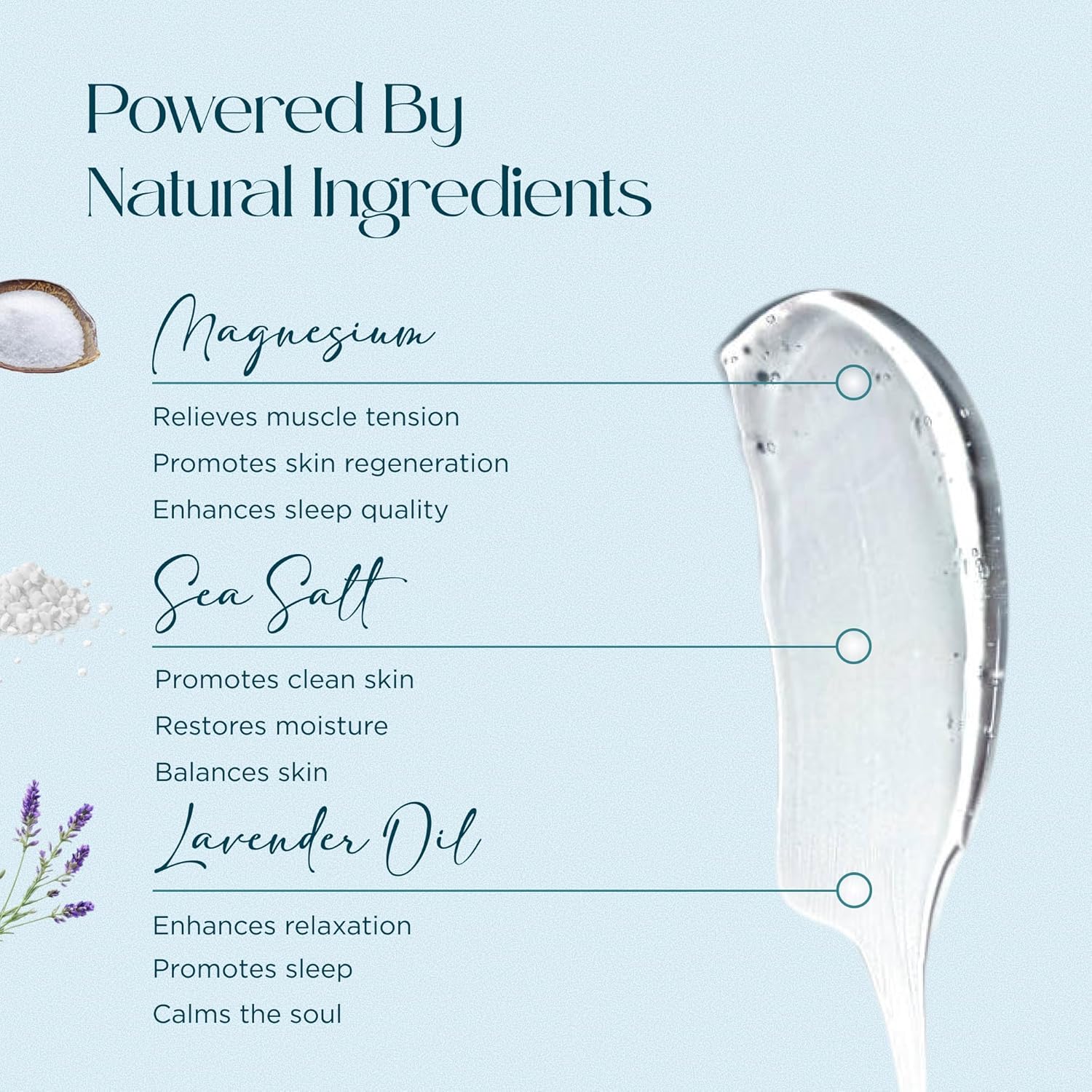 Ocean Soothe Flare Relief Bath Soak with Highly Concentrated Pure Magnesium Salts and Lavender Oil to Help Relieve Problematic and Dry Skin, Safe for Sensitive Skin, 500mL