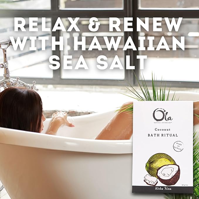 Ola Tropical Apothecary Coconut Scented Hawaiian Sea Salt Bath Rituals - 2 oz