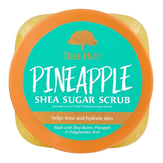 Tree Hut Pineapple Shea Sugar Scrub | Exfoliating Body Scrub Removes Dead, Dry Skin for a Soft & Hydrated Feel | Nourishing Essential Body Care | 18 fl oz.