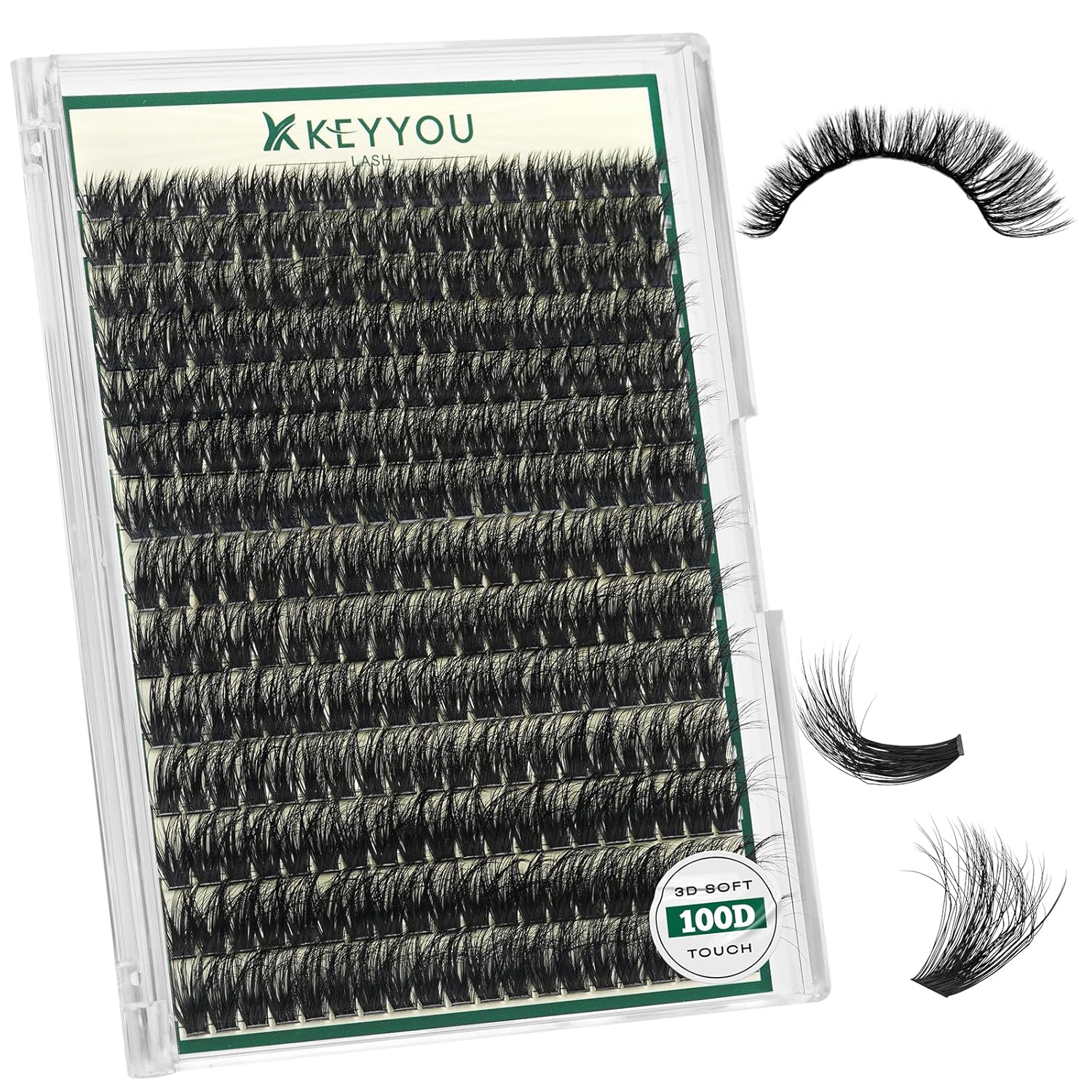 Clusters 3D Effect Eyelash Clusters 280pcs 100D D Curl 9-18MIX Individual Lashes Wispy Lashes Volume Cluster Lashes Natural Soft DIY Lash Extension(3D-100D-D-9-18MIX)