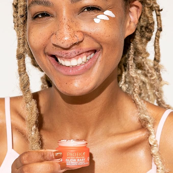 Pacifica Glow Baby Face Lotion & Eye Cream Set of 2 – Brightening Vitamin C Moisturizer + Depuffing Eye Cream with Caffeine & Hyaluronic Acid, Daily Hydration for Glowing Skin, 100% Vegan Clean Beauty