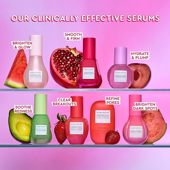 Glow Recipe Pomegranate Copper Peptides Face Serum - Plumping, Firming Multi Peptide Anti Aging Serum for Women & Men + Hydrating Hyaluronic Acid to Smooth Lines, Support Collagen & Skin Elastin, 30ml