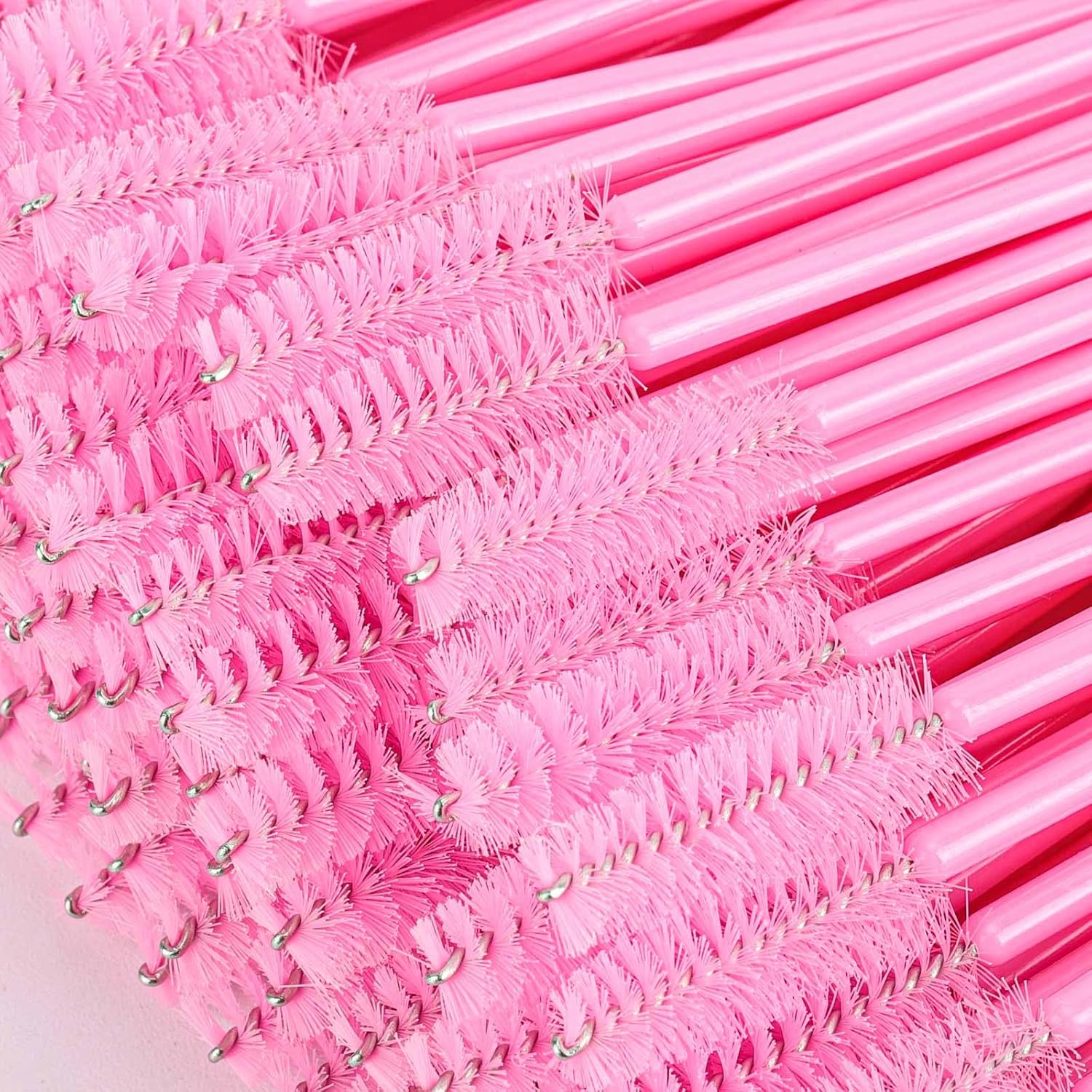 1000 Disposable Mascara Wands Eyelash Brushes Spoolies for Eyebrow Eye Lash Extension Pink