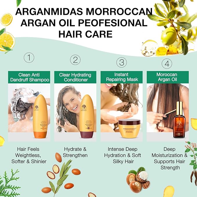 Hydrating Argan Oil Instant Repairing Hair Mask, Deep Conditioner Hair Treatment for Dry Damaged, Curly, Dye, Split End and Bleached Hair,10.2 Fl Oz