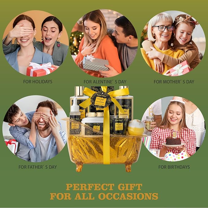 Mother's Day Gift Body & Skin Care Set, Spa Kit, Self-care Gifts, Spa Collection Gift Basket, Orchid Jasmine Bath and Body Gift Pampering Spa Gifts