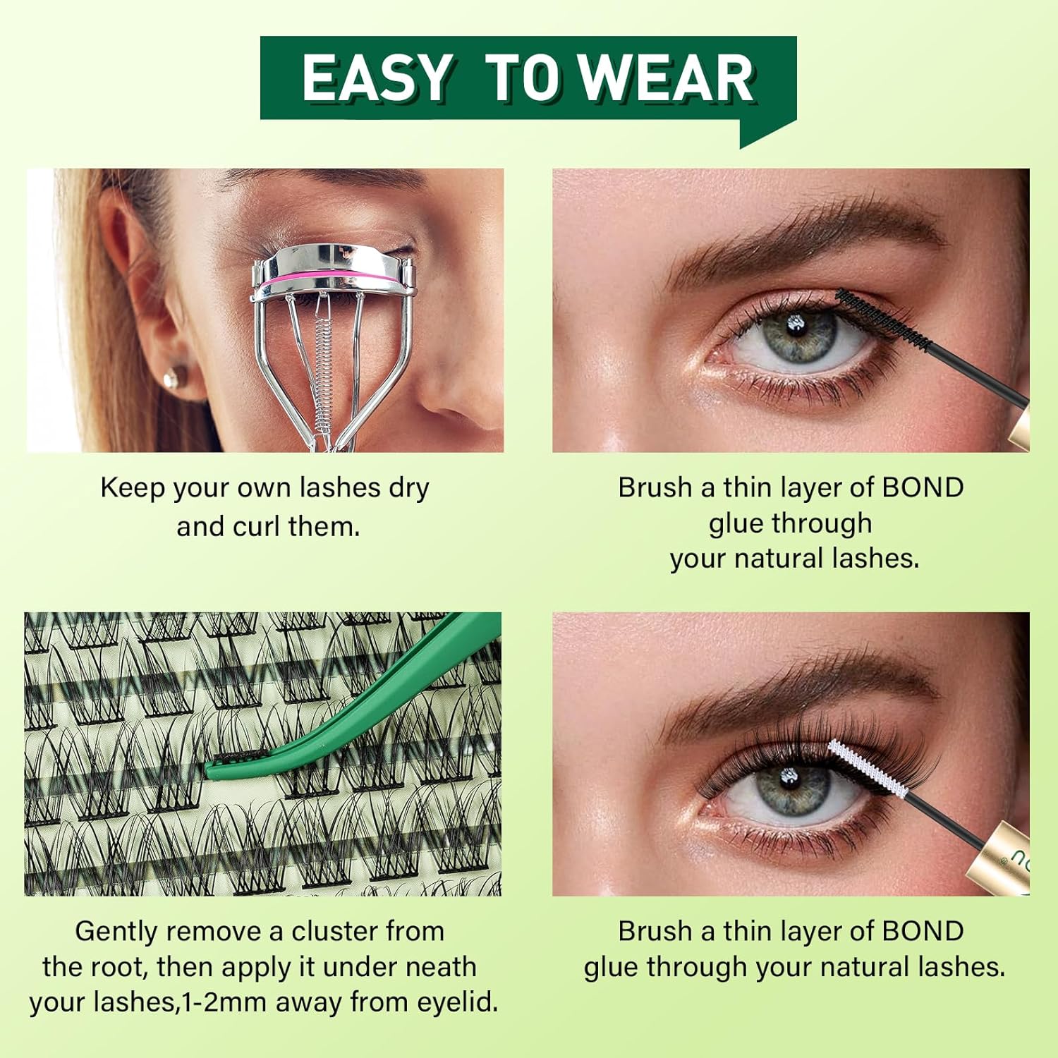 Natural Lash Clusters Wispy Eyelash Clusters 144 pcs Cluster Eyelash Extensions D Curl Individual Lashes 8-18MIX Mix Length Light and Natural Lashes Look with Thin Lash Band by KEYYOU(N01-8-18MIX-D)