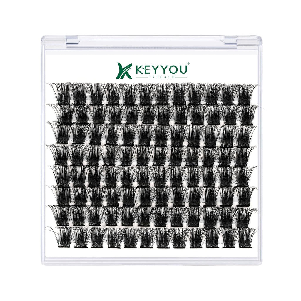 Lash Clusters,96 Pcs Cluster Lashes D Curl 16mm DIY Lash Extensions Eyelash Clusters,KEYYOU Volume Wispy Individual Lashes Soft&Comfortable Easy DIY at Home(Y05,D-16mm)