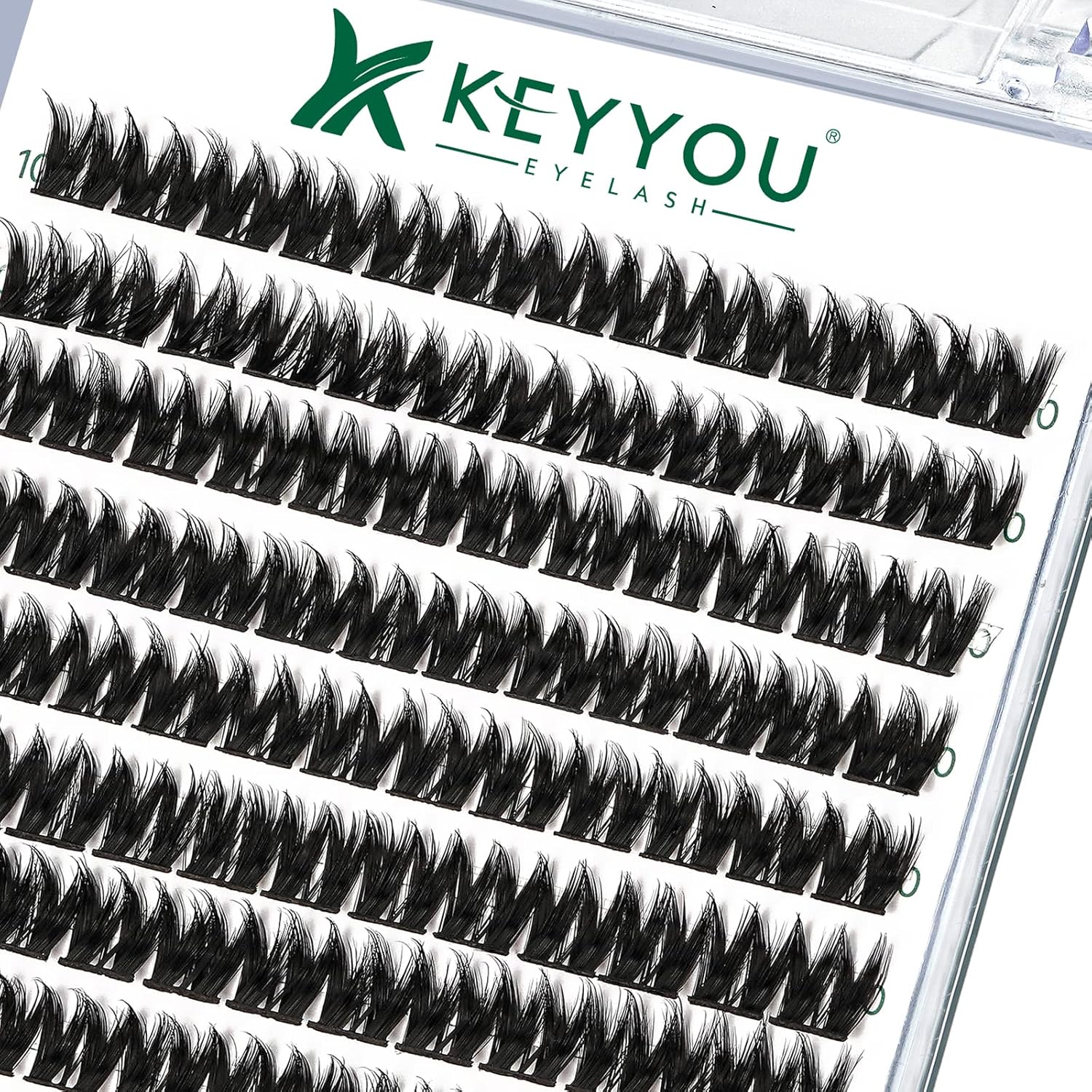 Lash Clusters 96pcs Individual Lashes D Curl 10mm Cluster Lashes KEYYOU Volume Wispy Lash Extension Soft&Comfortable Easy DIY at Home(Y10,D-10mm)