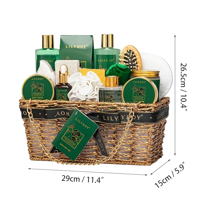 18-Piece Luxury Spa Gift Basket Set for Mothers Day Bath & Body Care Kit for Women & Men Perfect Gift for Christmas Father's Day Birthday with Shower Gel & More Great for Holidays & Special Occasions