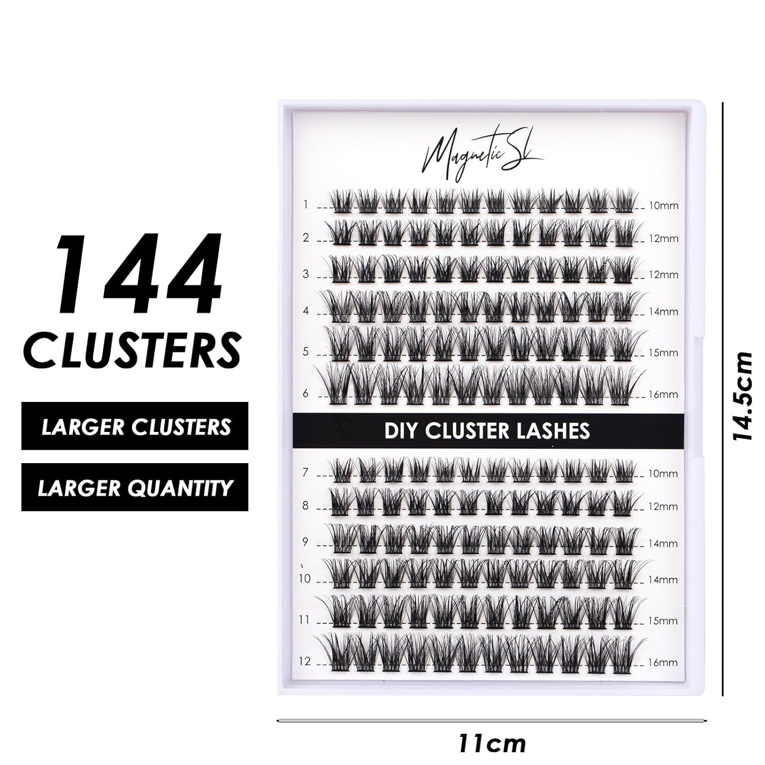 Lash Clusters 144 Pcs Individual Lashes Clusters Eyelash Extensions False Eyelashes DIY Lash Extension Reusable False Eyelashes Natural Look Mix 10-16mm C D Curl-DM06