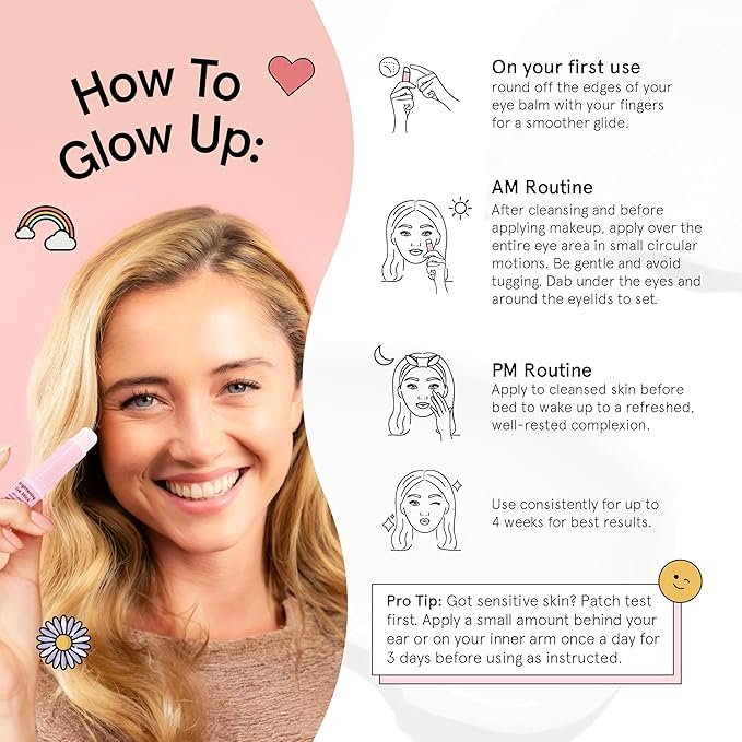 grace & stella Under Eye Brightener Balm Stick - Travel Essentials - Caffeine Eye Cream for Dark Circles, Puffiness, Wrinkles - Vegan Moisturizer Stick with Niacinamide, Hyaluronic Acid (0.13oz/3.5g)