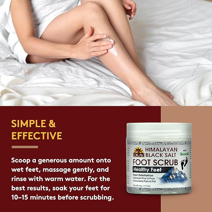OKAY Pure Naturals Black Salt Foot Scrub 6oz