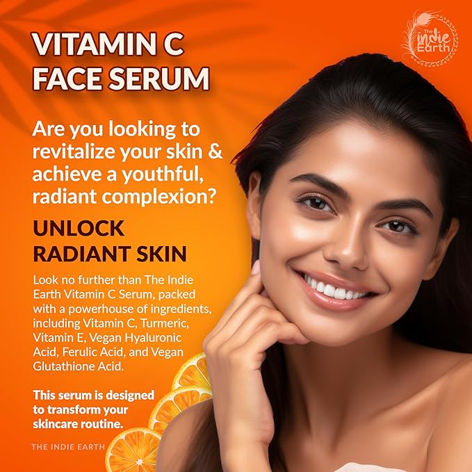 20% Vitamin C Serum – Advanced Anti-Aging & Brightening Formula with Glutathione, Hyaluronic Acid, Ferulic Acid, Turmeric, Rosehip, and Sea Buckthorn for Enhanced Skin Tone, Radiance, & Youthful Glow