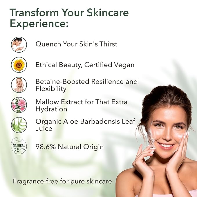 Facial Foam Cleanser, Tonic & Serum Bundle - Organic Aloe Vera & Argana - Hydrating, Nourishing, & Anti-Aging Skincare Set for All Skin Types, Vegan & Natural