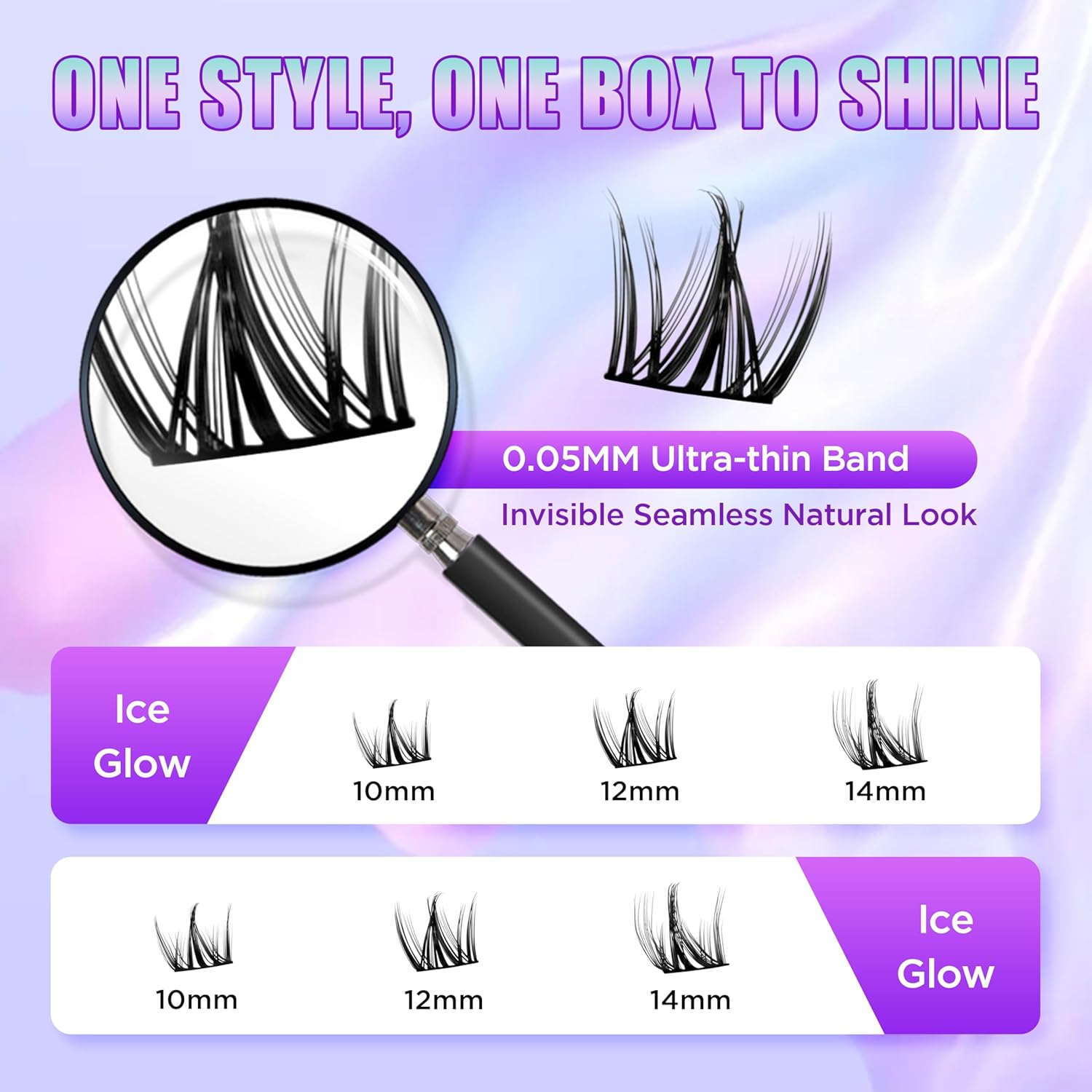 Lash Extension Kit DIY Lash Clusters Kit Eyelash Extensions Individual Lashes Extensions with (Bond,Seal,Tweezers,Remover,140Pcs,Ice Glow,10-14)