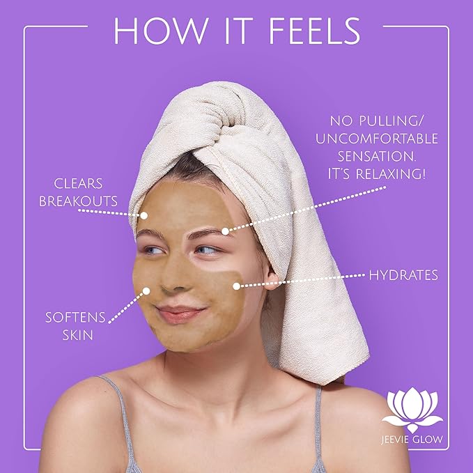 100% Natural - Indian Healing Facial Pack Mask for Acne Prone Skin - Gentle Pore Cleansing Mask for Smoother & Softer Skin - Promotes Collagen & Minimizes Discoloration