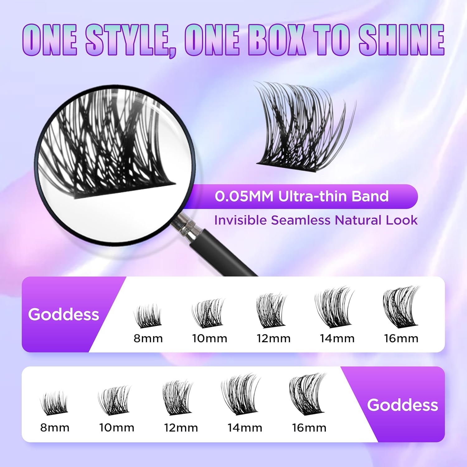 Lash Extension Kit DIY Lash Clusters Kit Eyelash Extensions Individual Lashes Extensions with (Bond,Seal,Tweezers,Remover,120Pcs,Goddess,8-16)