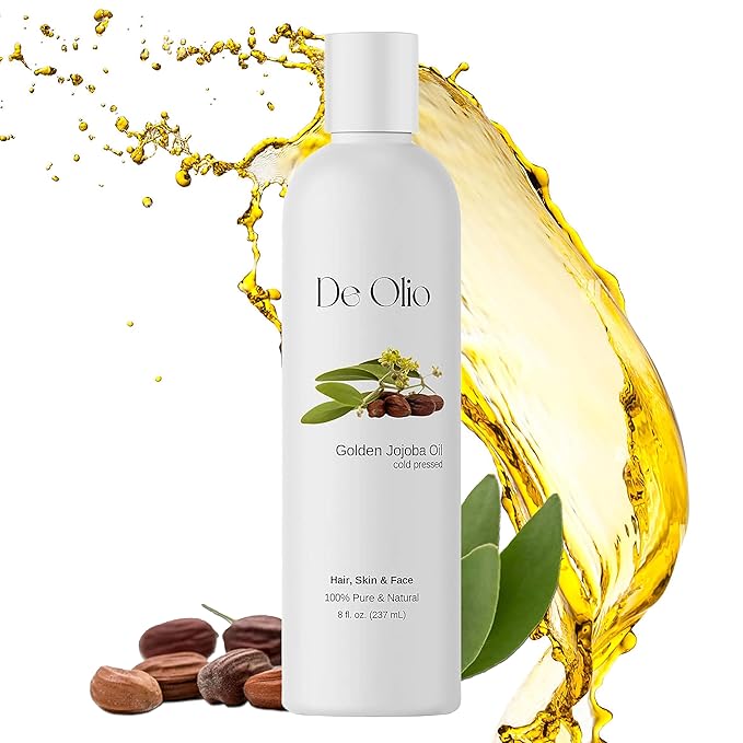 | Golden Jojoba Oil | 100% Pure & Natural | Face, Hair and Body | Cold Pressed | Soap Making & Massage | Carrier Oils | 8fl. oz. (236mL)