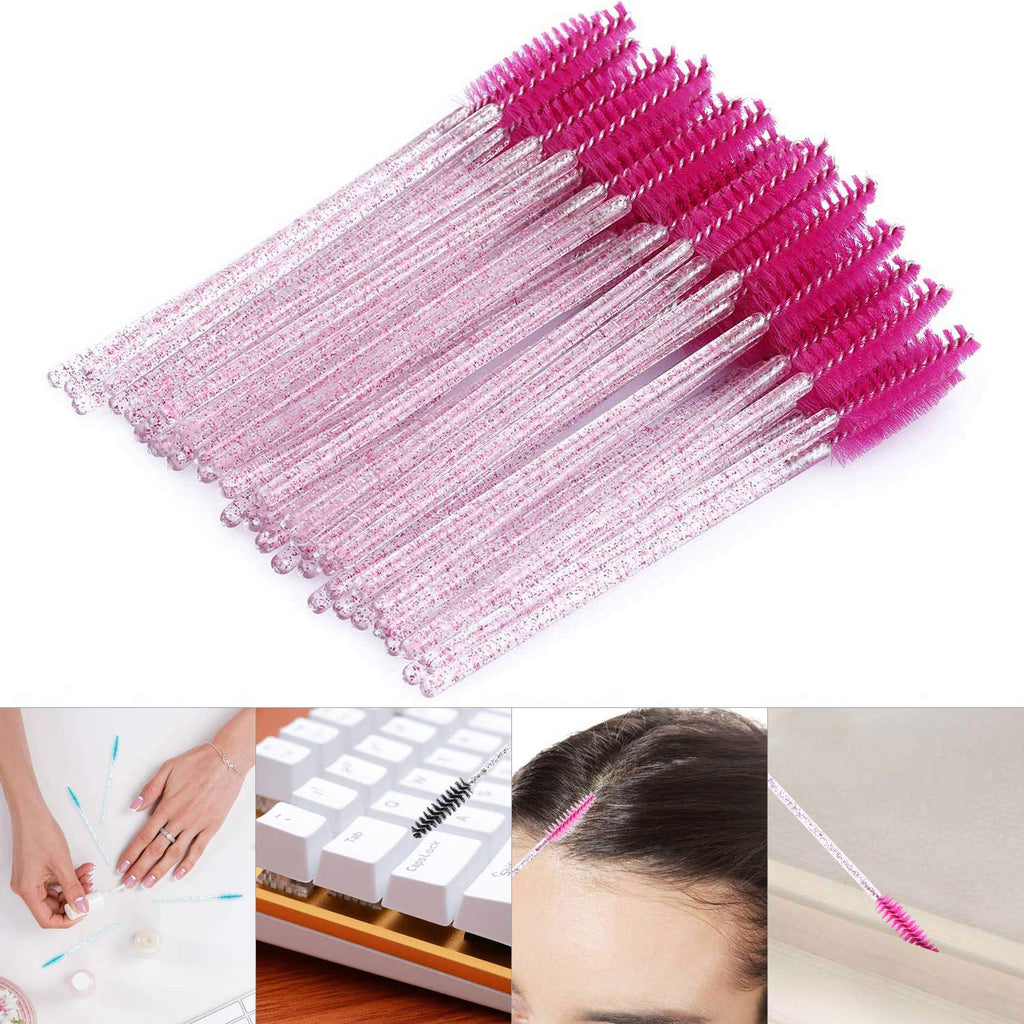 300 Disposable Mascara Wands Eyelash Brush Spoolies for Eye Lash Extension, Eyebrow and Makeup Crystal Tbestmax