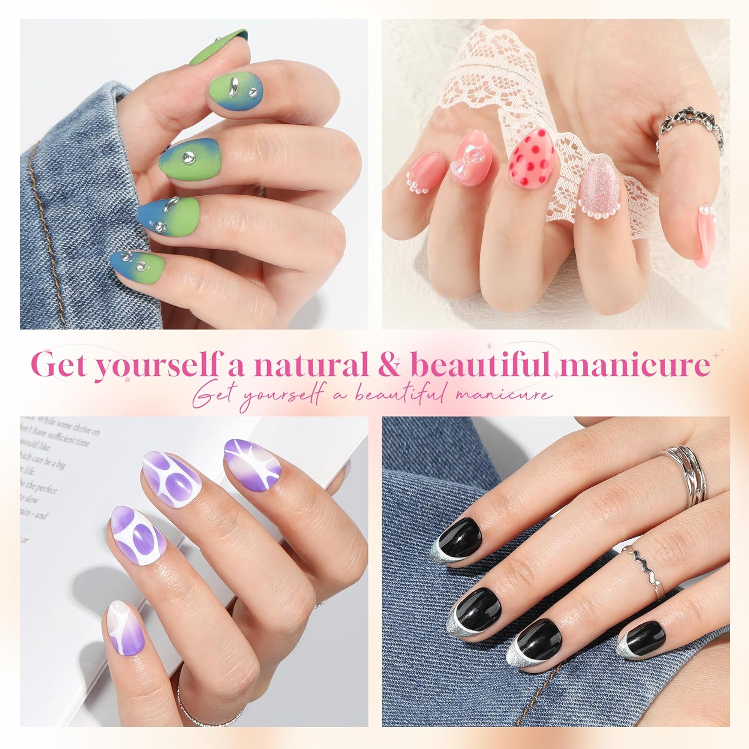 UNA GELLA Extra Short Almond Nail Tips, 312pcs XS Gel Nail Tips Almond Pre-Shaped Half Matte Full Cover No Need File Clear Fake Nails for Nails Extension Home DIY Salon 12 Sizes