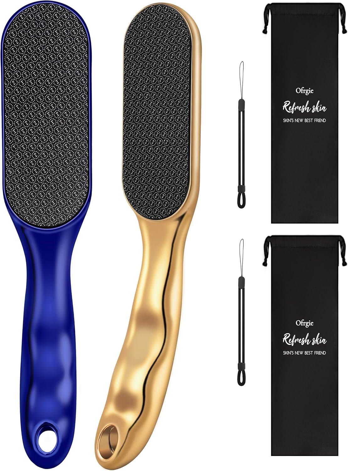 Beyond The Cream Veins Grain Foot File, Nano Glass Foot File, Hard Skin Callus Remover, Professional Pedicure Tool, Anti-Slip Handle Rope & Storage Bag, Ideal Gift for Beauty & Fitness Lovers, 2-Pack