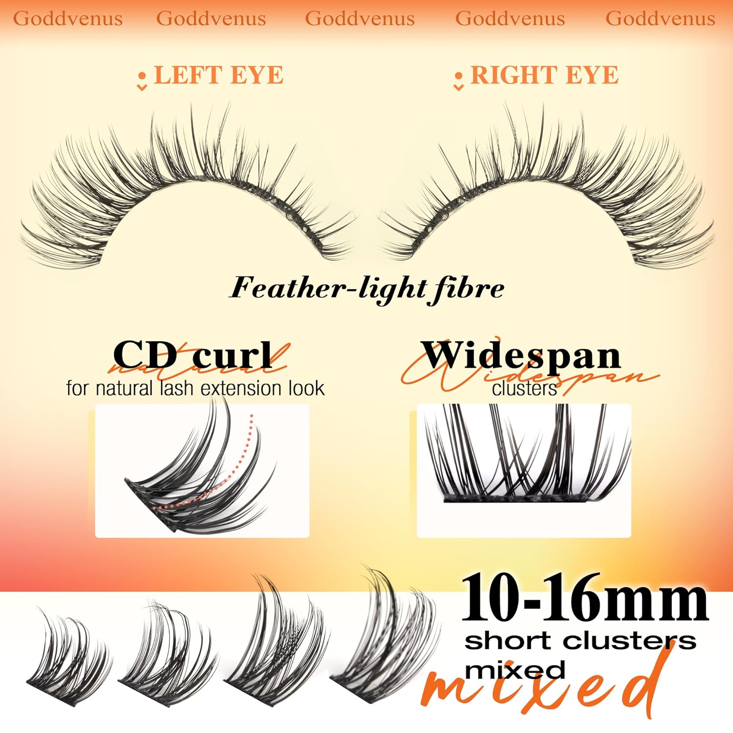 Wispy Lash Clusters Lashes Cluster Eyelash Extensions Natural Individual Lashes Fluffy Lash Extension Soft Cotton Band Eyelashes Clusters Fairy D Curl Lash Cluster For DIY Eyelash Extension