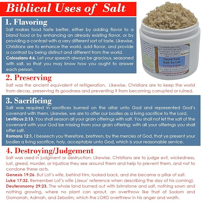 BIBLEnBeautyoils Salt Scrub, Face and Body Scrub with Frankincense, Myrrh, Orange, Dead Sea Salt Scrub, Exfoliating Sea Salt Scrub, Deep Cleansing Moisturizing Body Salt Scrub
