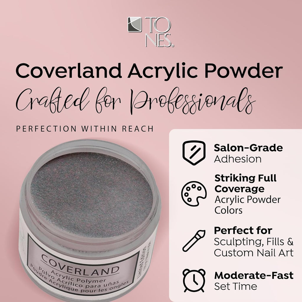 Tones Coverland Acrylic Nail Powder "Love Potion" - Limited Edition Acrylic Powder for Nail Design, Sculpting, and Masking Nail Bed Imperfections - Professional Acrylic Nail Supplies - (1.5 Oz)