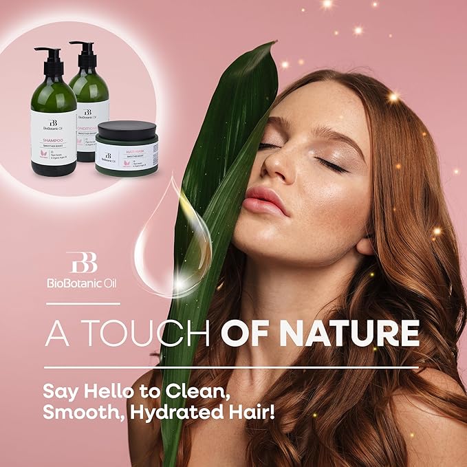 Bio Botanic Oil Range – Hair Mask for Straightened Hair with Plant Keratin & Organic Argan Oil, SLS-Free Deep Hydration & Repair, Salt-Free Formula for Long-Lasting Smoothness