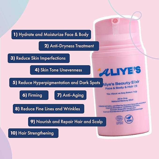 A ALIYE'S Beauty Elixir – Face, Body & Hair Oil | Ecocert Cosmos Natural Certified