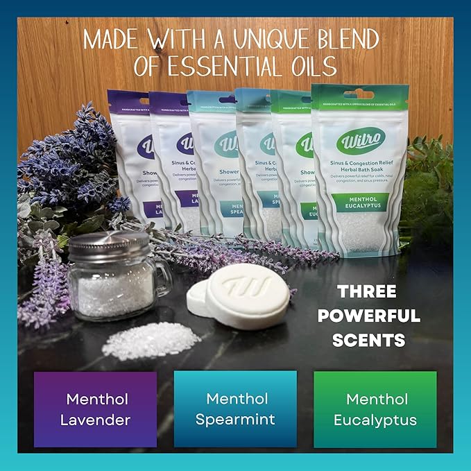 Wilro Soothing, Aromatic Bath Salts, 3 Pack, Menthol Lavender