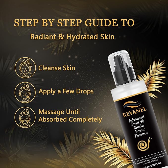 Snail Mucin 96% Power Essence, 100ml Hydrating & Repairing Facial Serum for All Skin Types, Korean Skincare Product for Hydrating, Healing No Parabens & Cruelty-Free