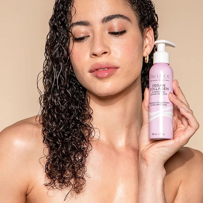 Pacifica Vegan Collagen Leave-In Repair Hair Mask – Leave-In Conditioner Treatment for Dry Damaged Hair, Hydrating Hair Repair Mask to Strengthen, Reduce Breakage & Split Ends Vegan & Cruelty-Free 4oz