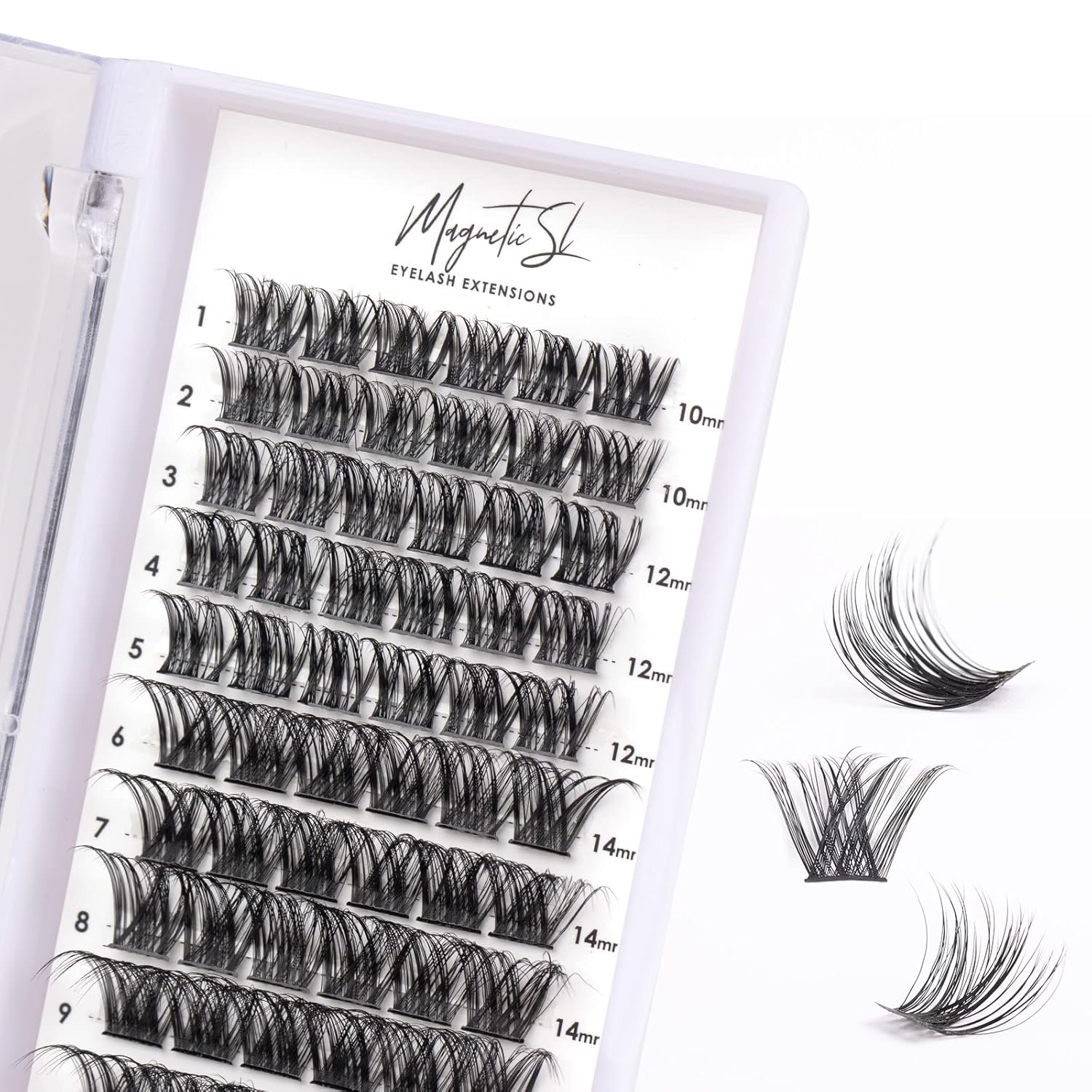 Cluster Lashes 72 Individual Lashes Clusters Eyelash Extensions False Eyelashes DIY Lash Extension Kit Reusable False Eyelashes Natural Look Mix 10-16mm C D Curl-DM01
