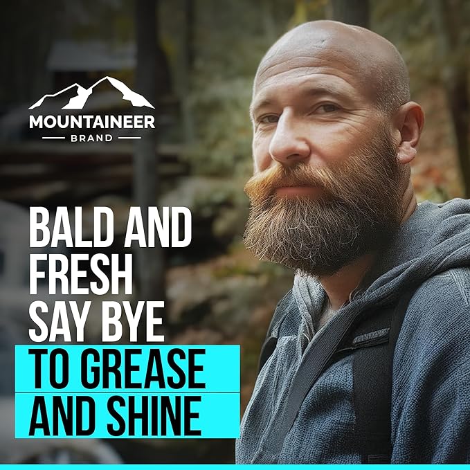 Mountaineer Brand Natural Anti Shine for Bald Head with Fresh & Natural Scent | Shine Reducer | PH Balancing Toner for Bald Head Oil Control | Made in West Virginia | Balance | 4oz