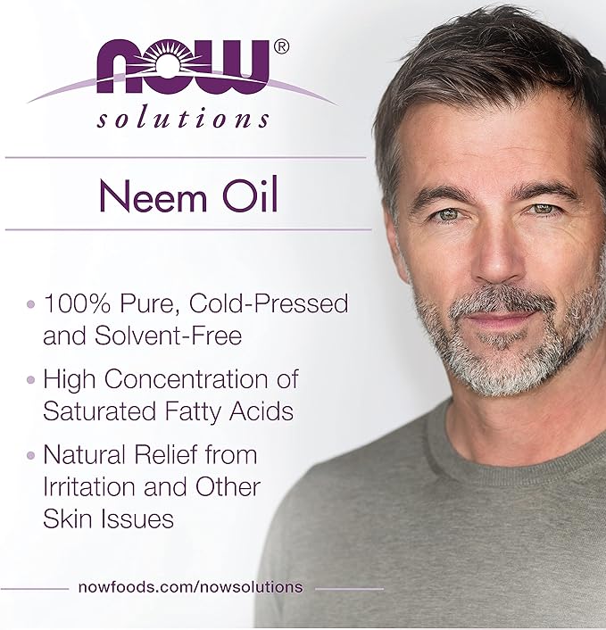 NOW Solutions, Neem Oil, 100% Pure, Made from Azadirachta Indica (Neem) Seed Oil, Natural Relief from Irritation and Other Skin Issues, 1-Ounce, Ingredients: 100% Pure neem Oil (Pack of 2)