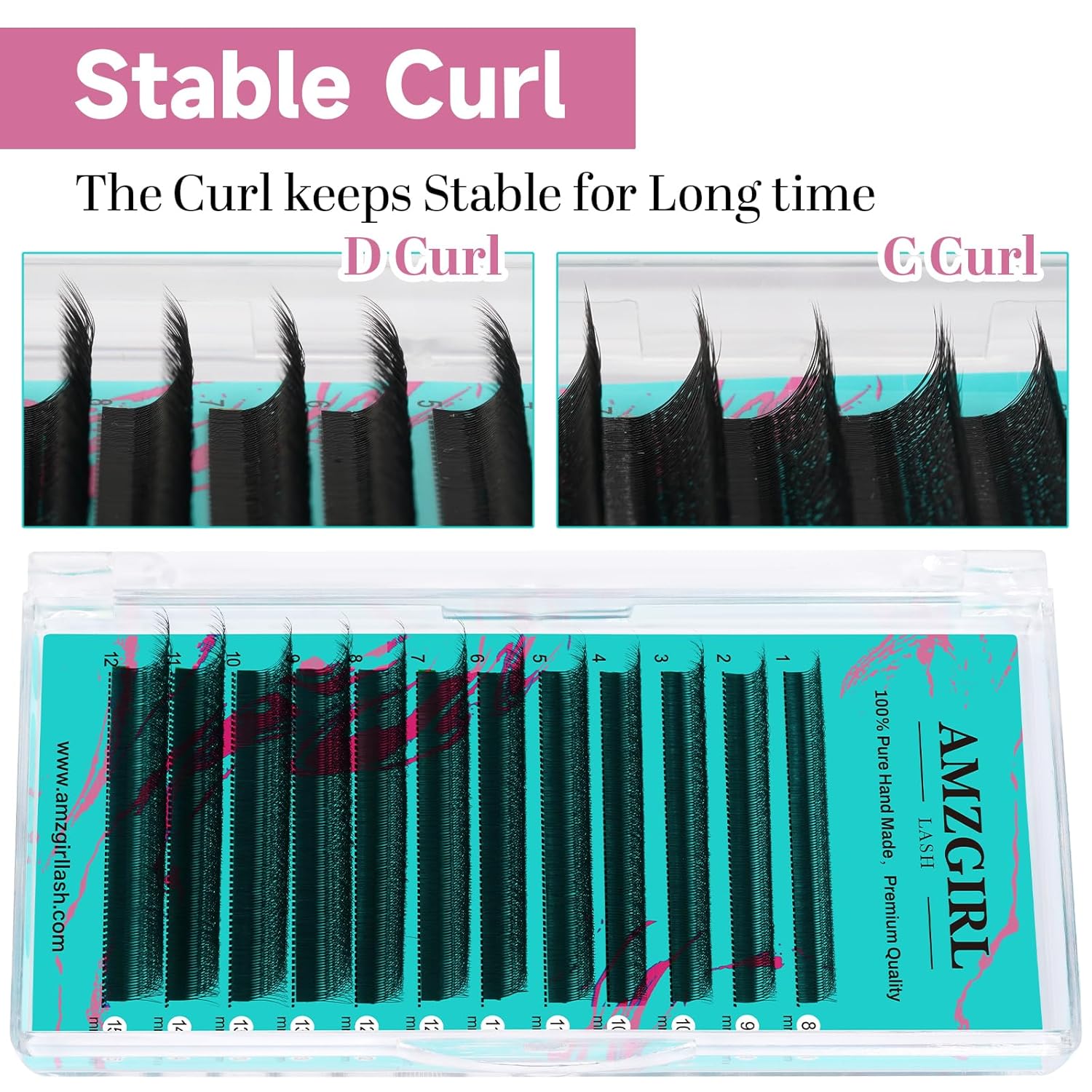 Eyelash Extensions 4DW C Curl,Mixed Tray Lash Extension Supplies Individual Lashes Premium Classic Lash Soft Super Matte Black Professional Eyelashes Extension(8-15mm)