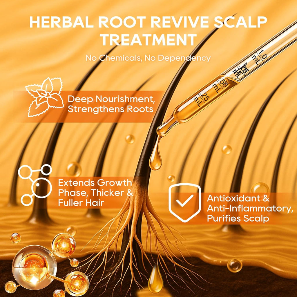 Women‘s Hair Growth Serum Oil, 100% Veganic Natural Herbal Extracts, Root Revive Visibly Thickening Fuller Hair, Follicle Stimulator Scalp Serum for Hair Loss/Shedding,Thin, Dry & Damaged Treatment
