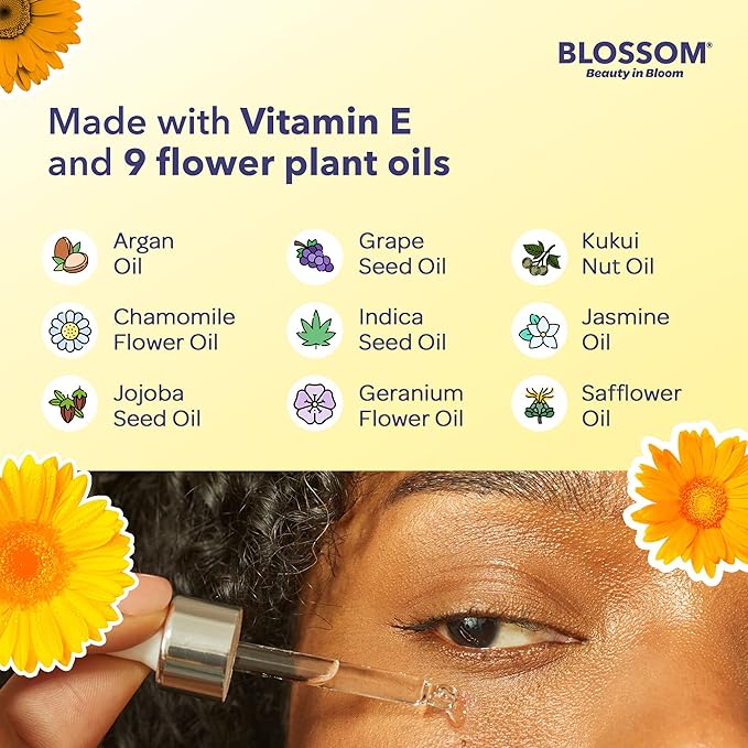 Blossom All Natural Eye Serum with Essential Oils, Organic Cruelty Free Moisturizing, Infused with Real Flowers, Made in USA, 0.5 fl. oz., Summer Breeze