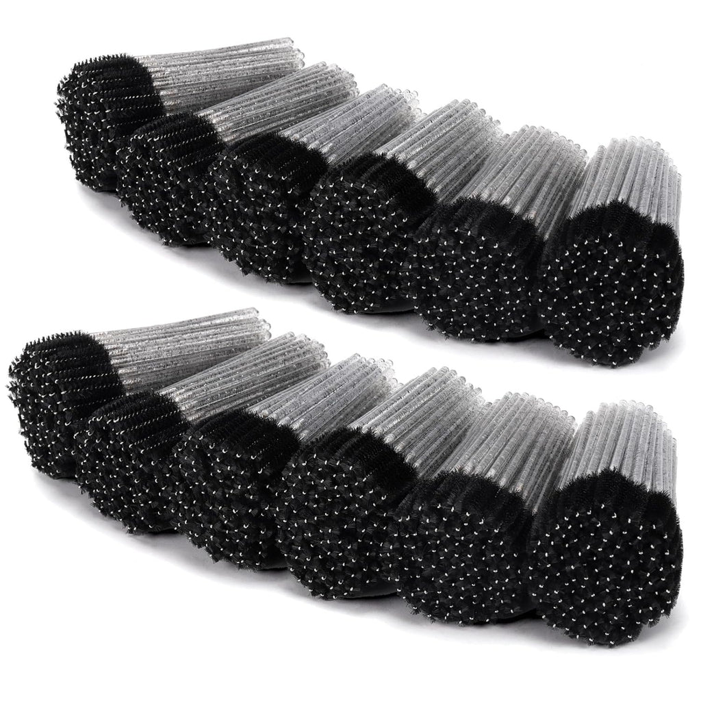 Tbestmax 1200 Disposable Mascara Wands Eyelash Brush Spoolies for Eyebrow Eye Lash Extension, Makeup Brushes Applicators Kits - Black