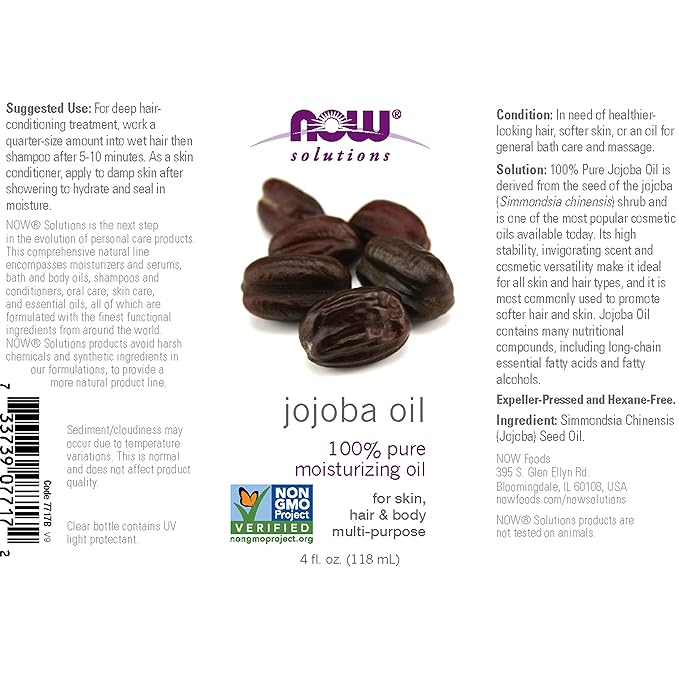 NOW FOODS Jojoba Oil Pure, 4 FZ