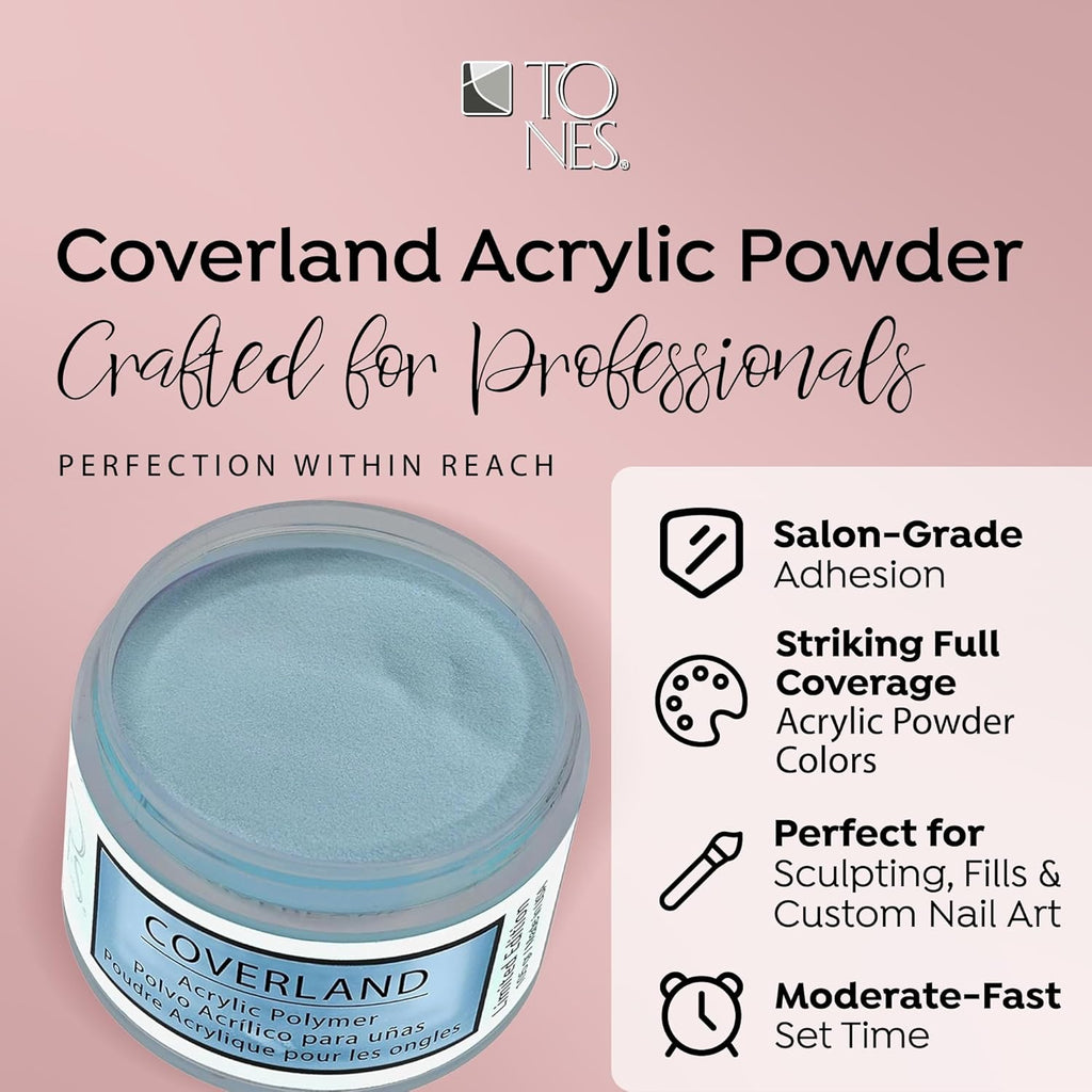 Tones Coverland Acrylic Nail Powder "Free Spirit" - Limited Edition Acrylic Powder for Nail Design, Sculpting, and Masking Nail Bed Imperfections - Professional Acrylic Nail Supplies - (1.5 Oz)