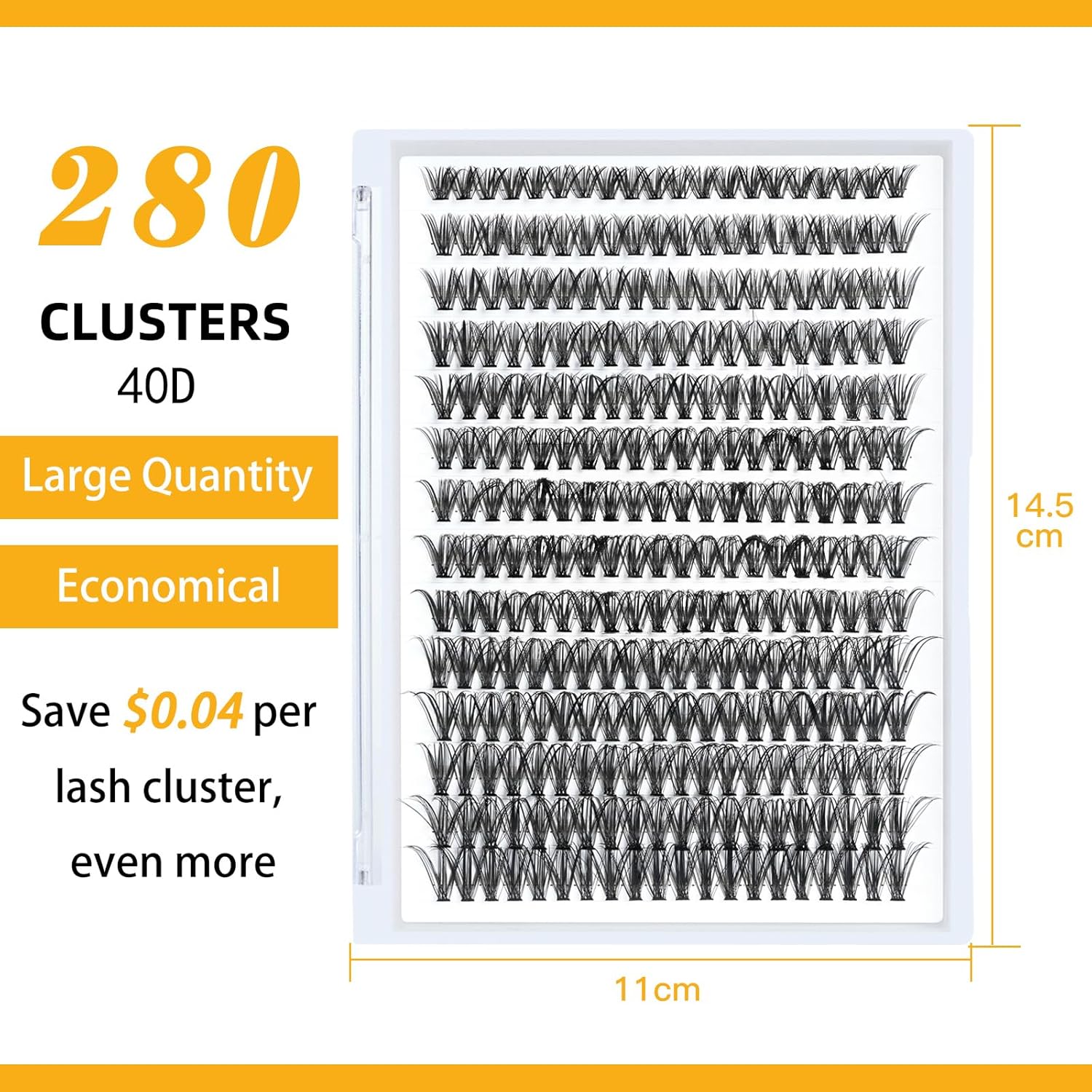 Lash Clusters 40D-C-10 B&Qaugen Individual Lashes 280 Clusters False Eyelash 10D 20D 30D 40D Lash Clusters Extensions Individual Lashes Cluster DIY Eyelash Extensions at Home (40D-C,10MM)