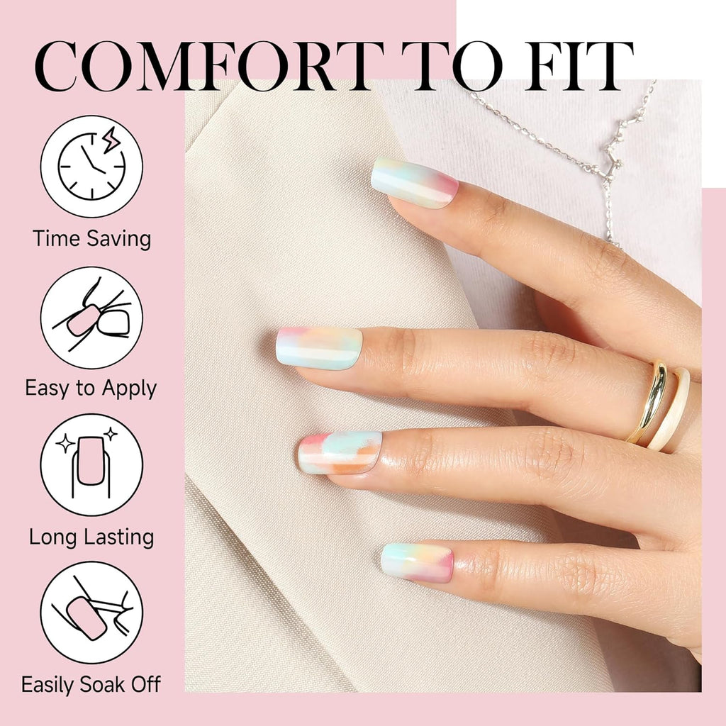 Short Square Nail Tips Gel: 360Pcs Full Cover Short Square Press On Nails Pre-buff Fake Acrylic Nails Half Matte Clear Nail Tips for Nail Extension DIY 12 Sizes