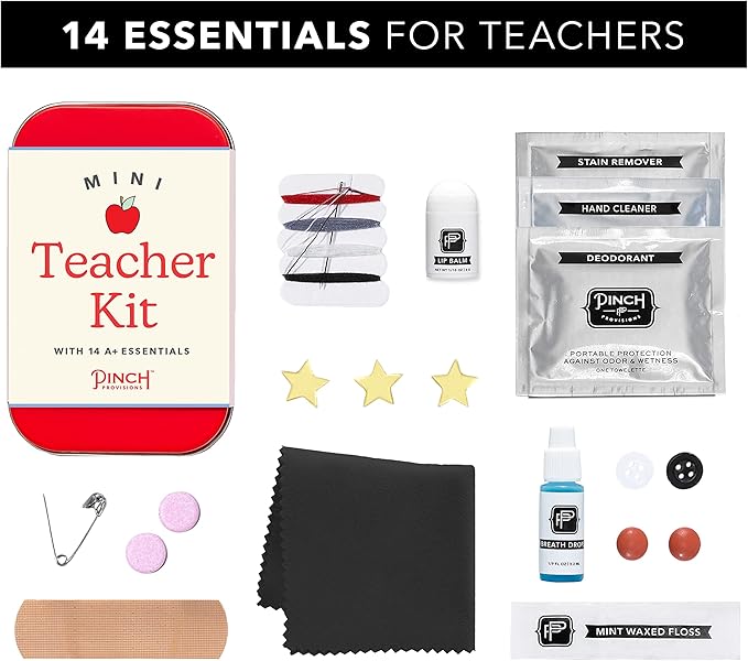 Pinch Provisions Unisex Teacher Kit - Includes 14 A+ Emergency Essential Items, The Ideal Gift for Your Favorite Teacher!
