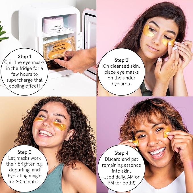 grace & stella Award Winning Under Eye Mask - Reduce Dark Circles, Puffy Eyes, Undereye Bags, Wrinkles - Gel Under Eye Patches - Gifts for Girlfriend - Vegan Cruelty-Free Self Care (48 Pairs, Pink)