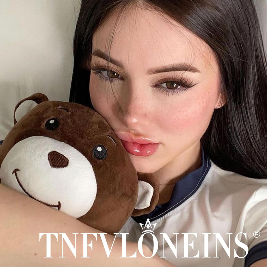 TNFVLONEINS Brown Lash Clusters Natural Cluster Eyelash Extensions Wispy Individual Lashes Extension 10-12MM Short Eyelash Clusters Natural Look CC Curl DIY Lash Extension